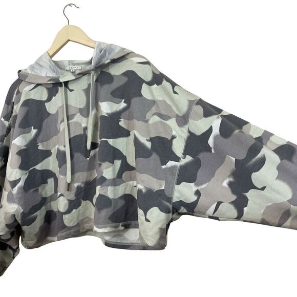 Z Supply Medium Rowan Camo Hoodie Crop Camoflauge Cotton Blend Womens - Picture 8 of 16
